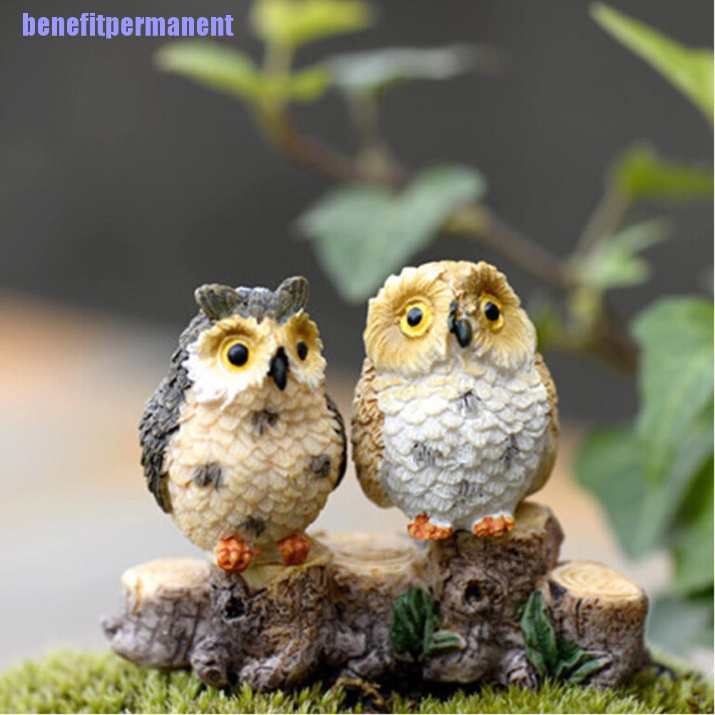 Benefitpermanent✹★ Mô Hình Chim Cú Trang Trí Tiểu Cảnh