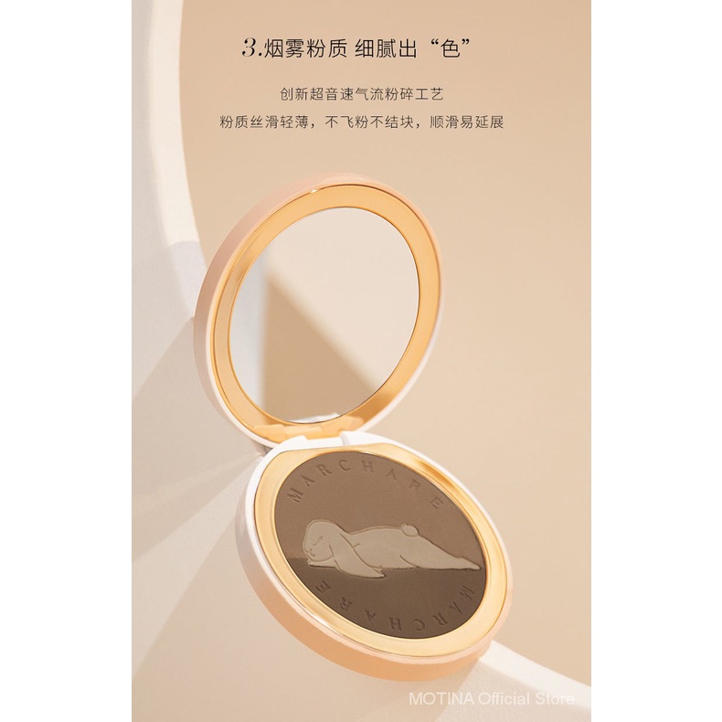 【MARCHARE】3Color High Light Trimming Plate Blush Silhouette Biying Shadow Shadow Matte All-Around Makeup Palette Genuine