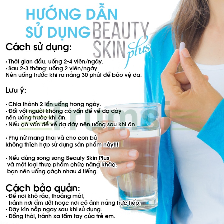 Viên Uống Trắng Da Giảm Nám Chống Nắng Và Điều Hòa Nội Tiết Tố Nữ Beauty Skin Plus USA Nhập Khẩu Chính Hãng