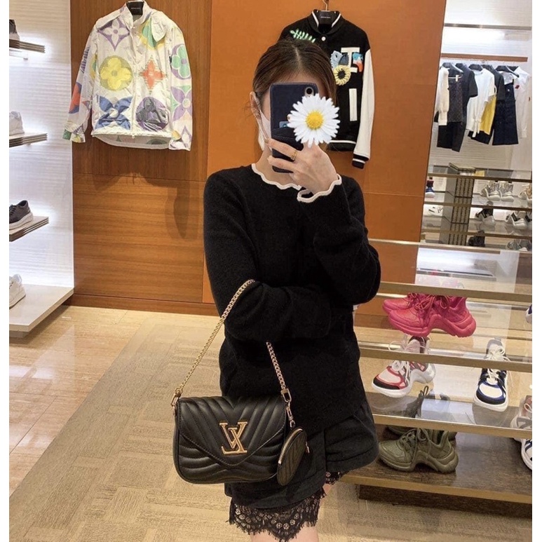 Set 2in1 túi đeo chéo Lv new wave kèm túi tròn nhỏ Da mềm mịn Fullbox size 20