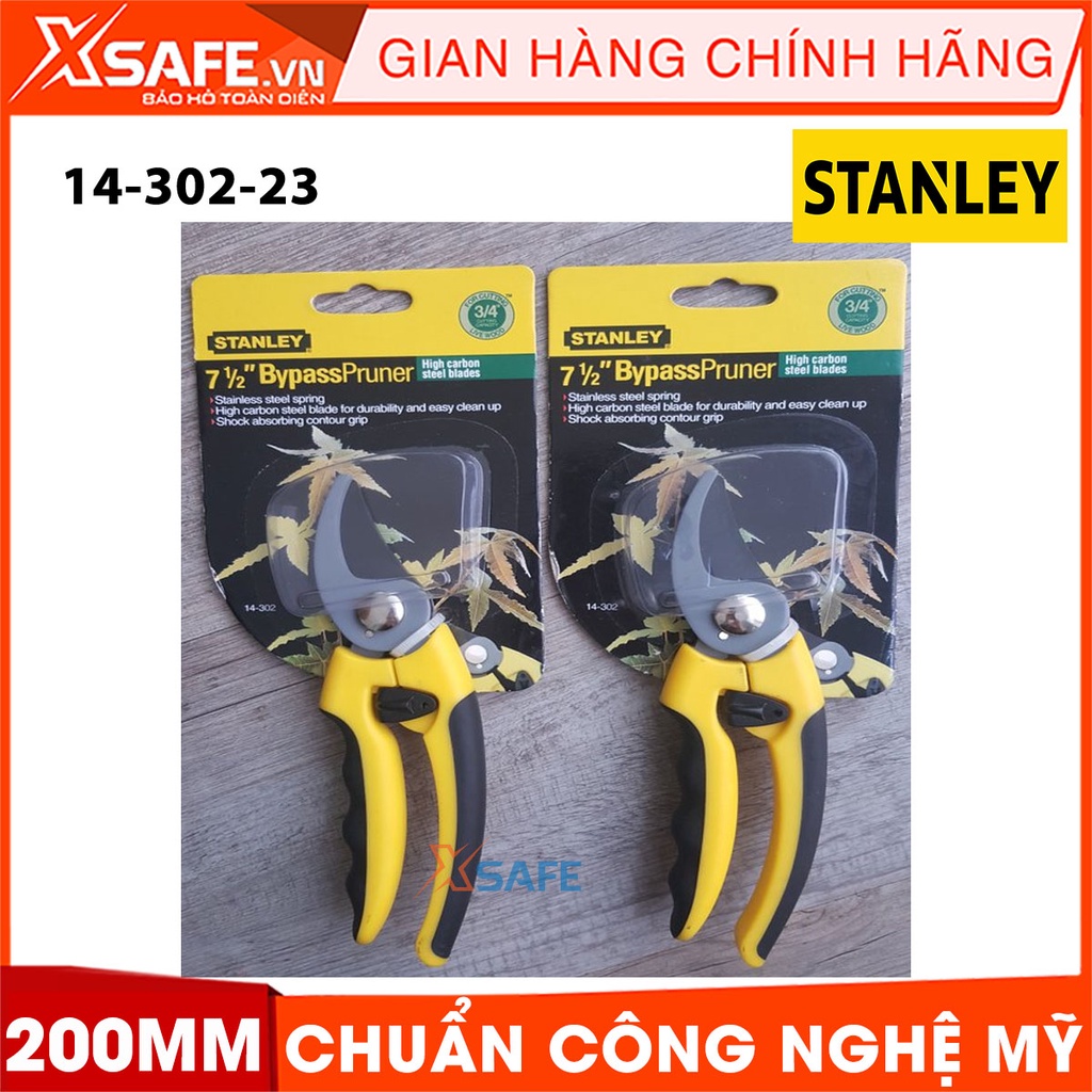 Kéo tỉa cành cây 8 inch STANLEY 14-302-23 200mm Kéo cắt tỉa tiện dụng, lưỡi kéo thép Carbon bén, cứng cáp