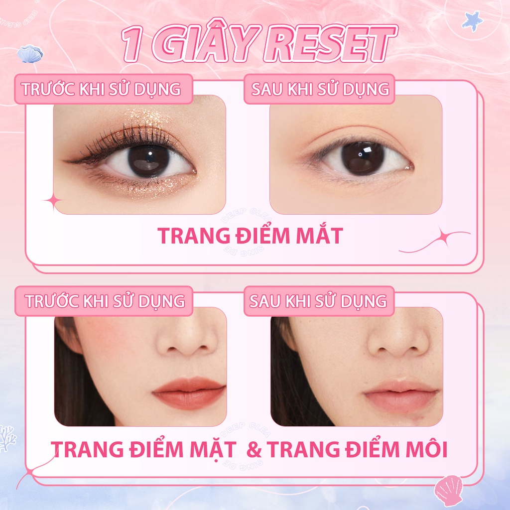 Khăn ướt tẩy trang PINKFLASH 30g tinh chất thực vật nhẹ nhàng mềm mại làm sạch sâu