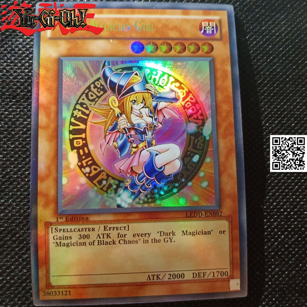 Bài Yugioh Dark Magician Girl nữ phù thuỷ áo đen card và tem bạc phản quang TẶNG Sleeves bọc bài 1458 D2 28