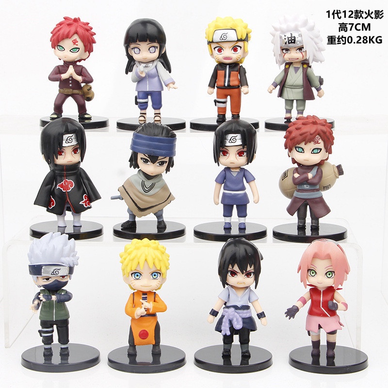 Mô hình Naruto ChiBi 12 nhân vật cao 7cm,Figure anime Naruto chibi thế hệ mới