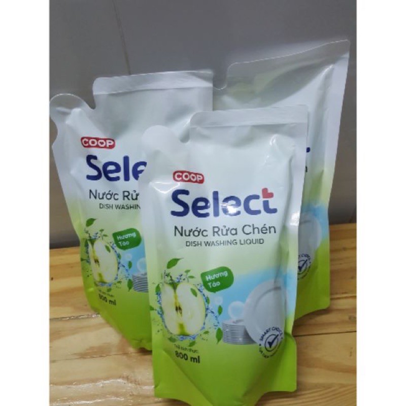 Nước Rửa Chén Co.op Select Hương Chanh/ Trà/ Táo Túi 800ml