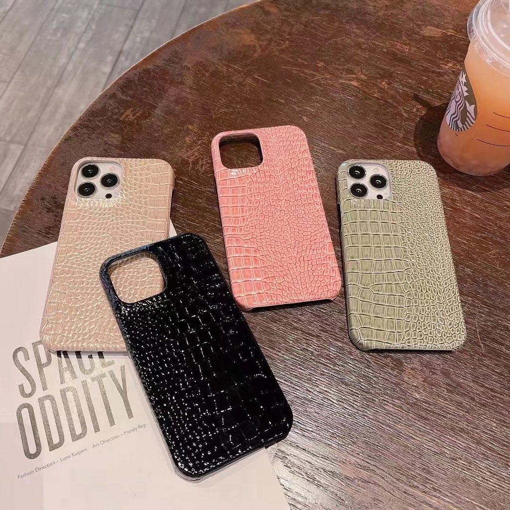 Ốp Điện Thoại Cứng Bọc Da Cá Sấu Cho iphone 14 pro Max 14max 13 pro Max 13mini 12 pro Max 11 X 6sp 7 8 plus XR Xs Max