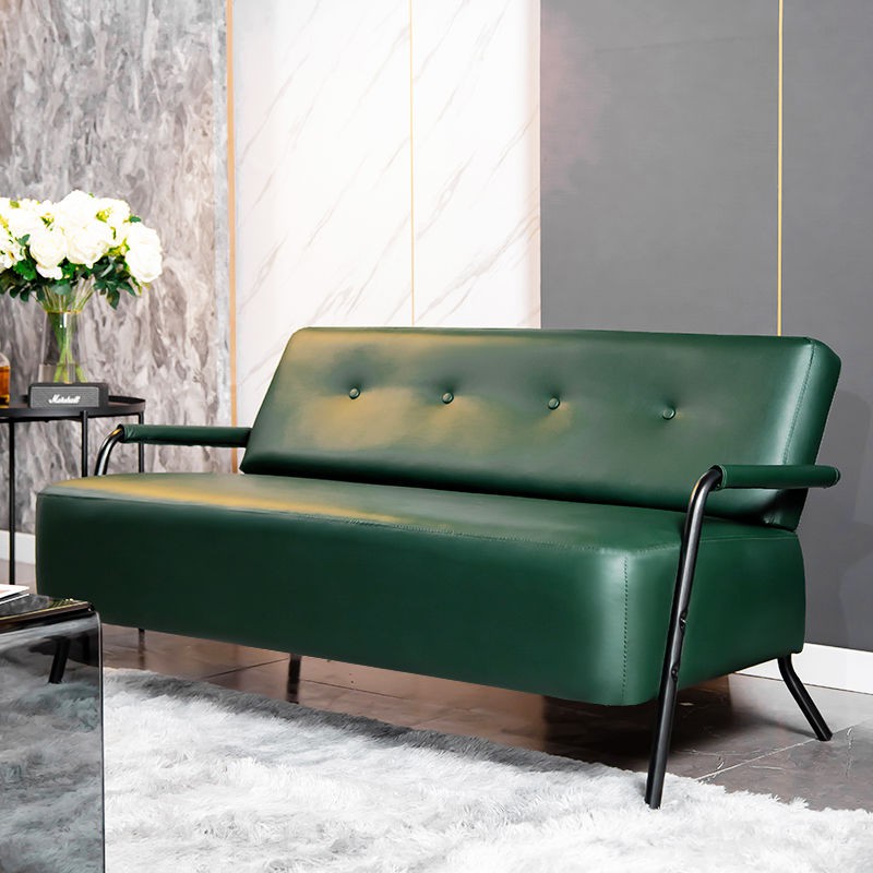 Sofa căn hộ nhỏ Scandinavian đơn giản hiện đại màu đỏ ròng Nhật Bản- phong cách cho thuê phòng khách bằng da nghệ