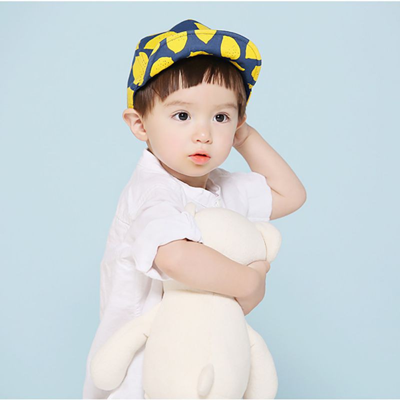 Mũ lưỡi trai vải cotton pha thoáng mát họa tiết quả chanh đáng yêu cho bé