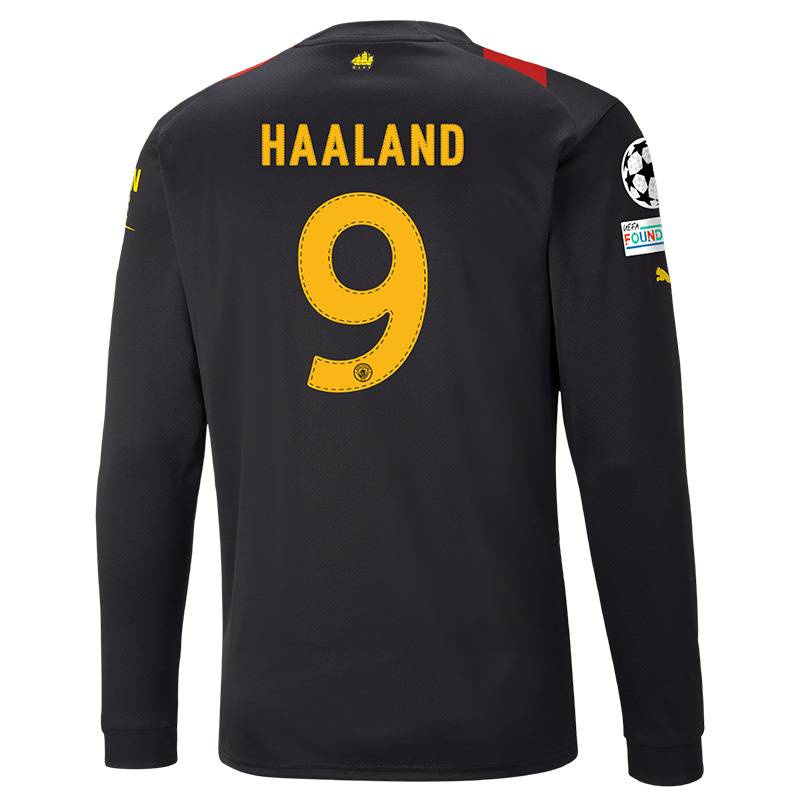 Áo Thun Đá Banh Tay Dài 22 / 23 UEFA Manchester City Mahrez De Bruyne Haaland Bernardo Foden BSH