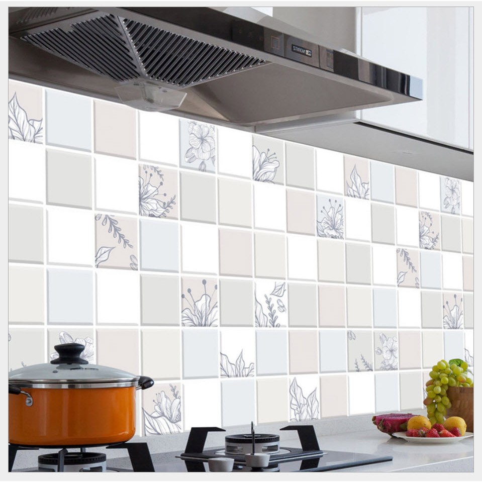 [HCM] Giấy dán tường nhà bếp, miếng dán bếp chống bắn dầu mỡ, chịu nhiệt cao, giúp trang trí bếp KT 60x90, 60x100