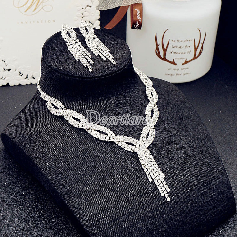 Set Vòng cổ Và Đôi Khuyên Tai Phong Cách Âu Mỹ Thời Trang Sang Trọng Dành Cho Nữ