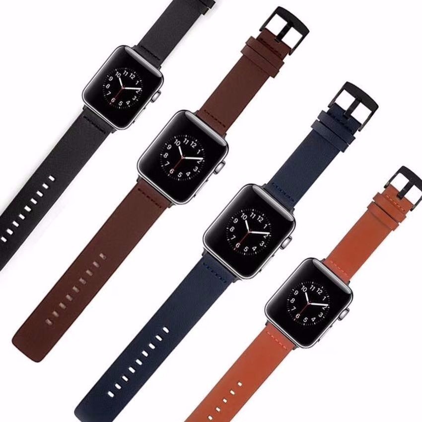 Genuine Leather Watch Strap For Apple Watch Series SE 6 5 4 3 2 1 Watchband For iwatch 38mm 40mm 42mm 44mm Bracelet Watch Band