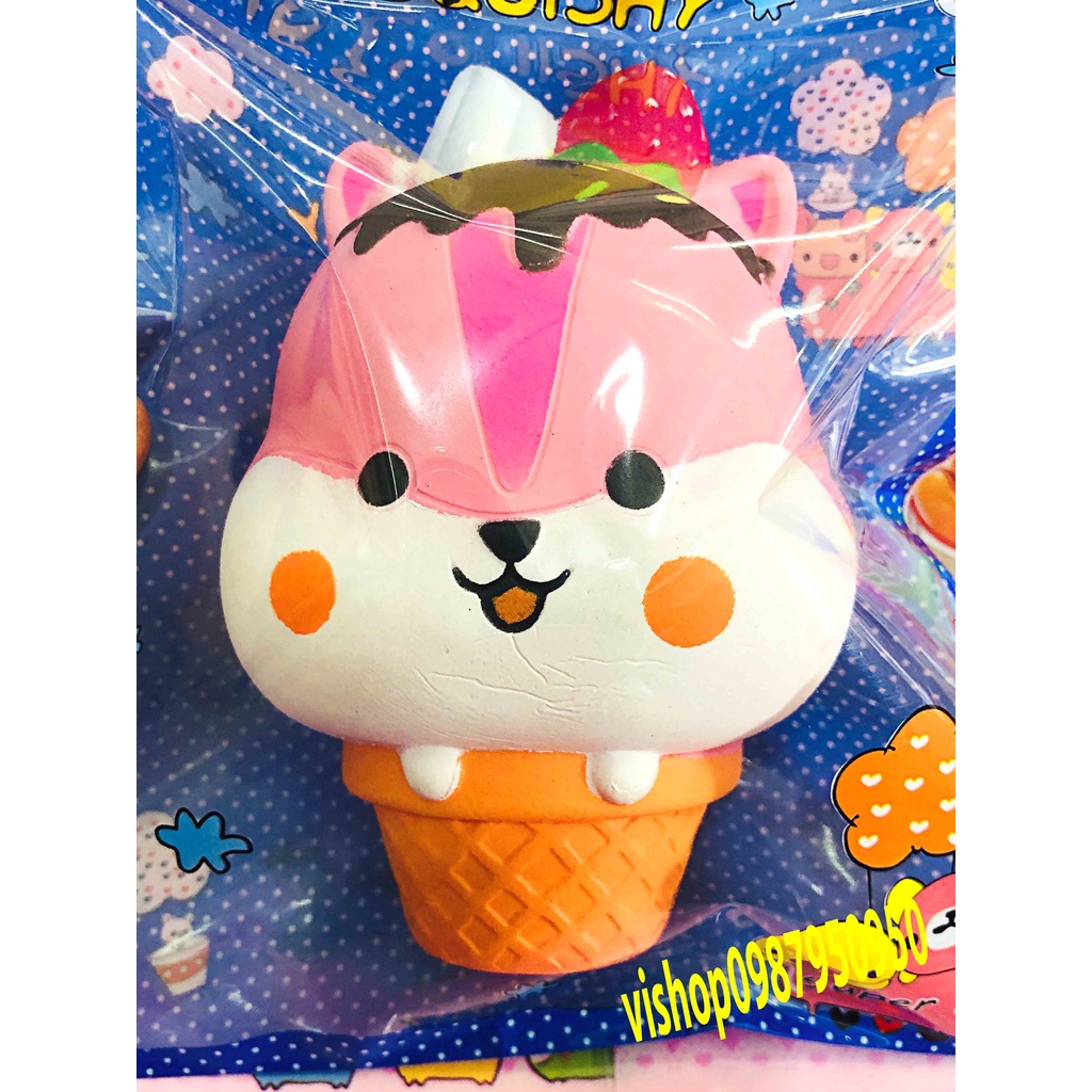 Squishy Lớn JUMBO Hình kem gấu mũ dâu socola Đồ Chơi Xốp Giảm Stress Hình mềm mịn dễ Thương đàn hồi Cho Bé