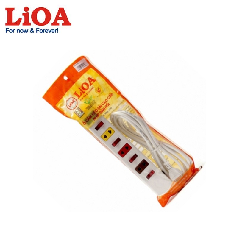 Ổ cắm dây 4 công tắc & 4 ổ 2 chấu 3m 4SOF3W - Lioa