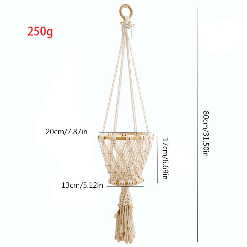 Chậu Trồng Cây Macrame Treo Tường Siêu Lớn
