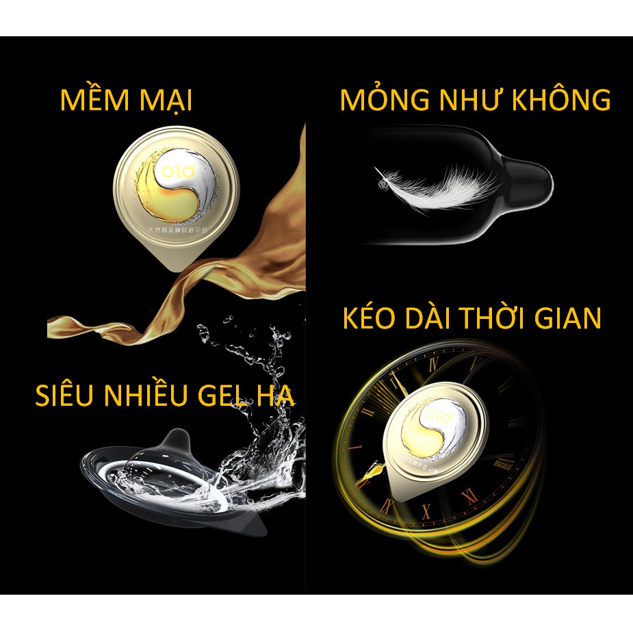 Hộp 10c Bao cao su OLO 001 Lửa Băng, Siêu mỏng như không, Kéo Dài Thời Gian