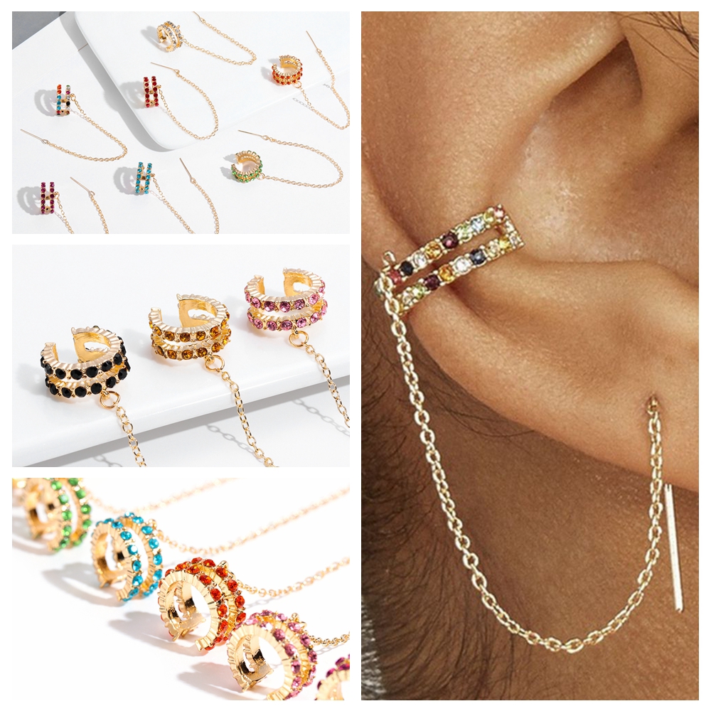 Khuyên Tai Nam Nữ Mạ Bạc Đính Đá Thời Trang