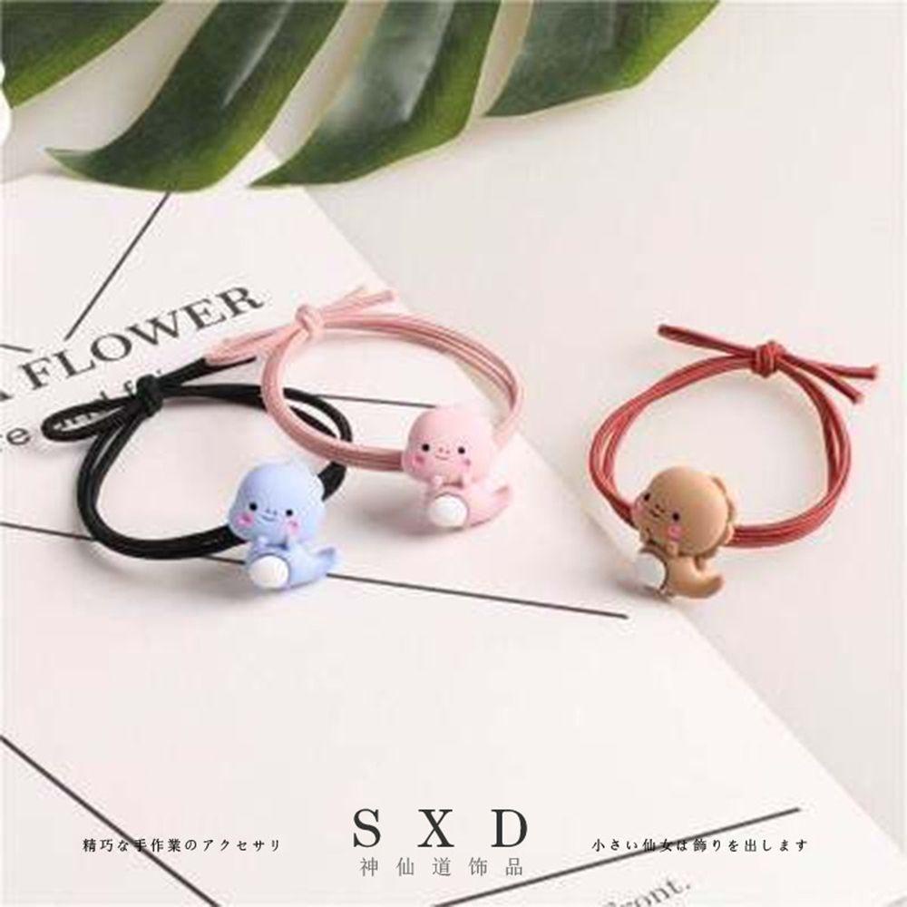 NIUYOU Dây Cột Tóc Đính Nơ Hình Khủng Long Dễ Thương Cho Nữ