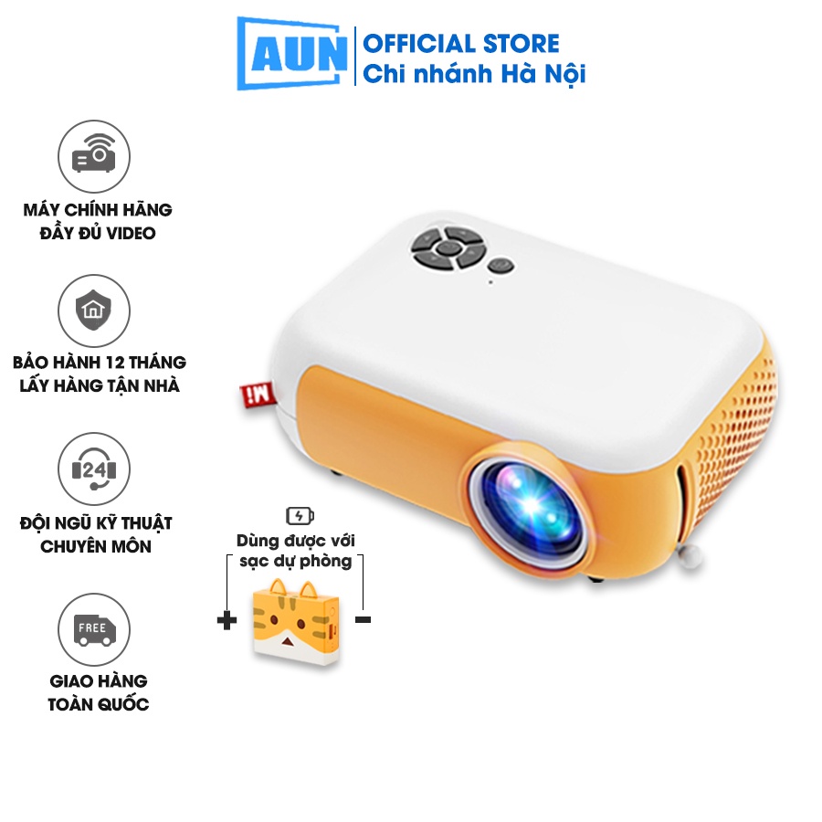 [BẢN 2022 MỚI NHẤT Máy chiếu mini AUN C40s hỗ trợ fullhd 1080p và kết nối với điện thoại, laptop, máy tính