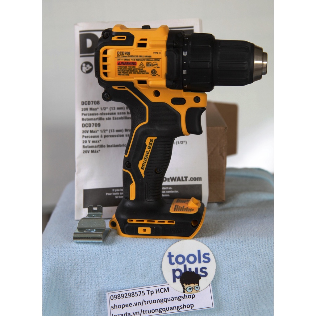 Thân máy khoan Dewalt dcd708, không chổi than,2 chức năng, thế hệ Atomic nhỏ gọn, mã máy dcd 708