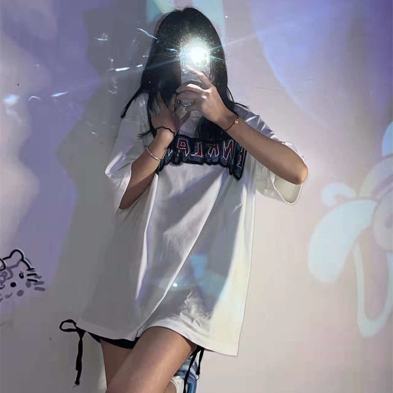 COZOK Áo Thun Ngắn Tay Phong Cách Harajuku retro Dễ Phối Đồ Thời Trang