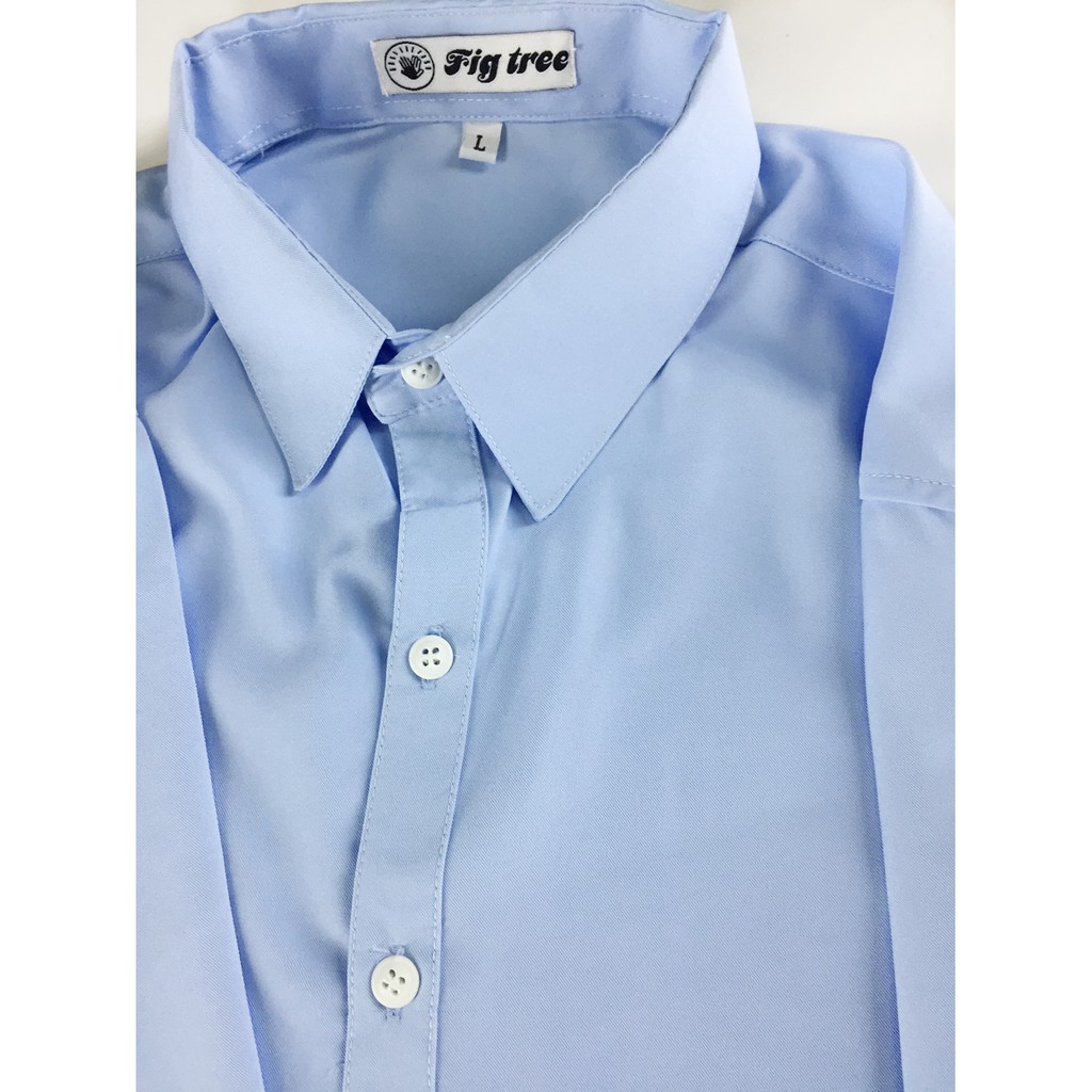 Set Áo Sơ Mi Gia Đình FIGTREE Màu Xanh Nhạt Siêu Xinh Cho Cả Nhà