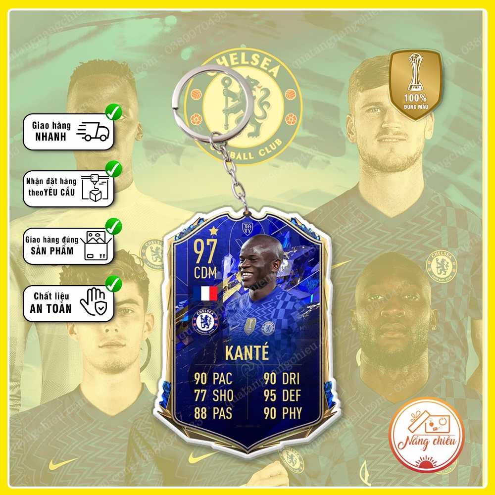 Móc khóa thẻ CLB bóng đa Chelsea - Thiết kế với mọi cầu thủ