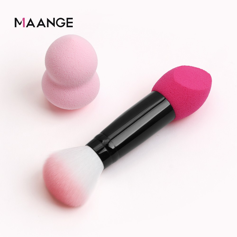 Bộ Cọ Trang Điểm Và Mút Trang Điểm Maange 2 Trong 1 Thiết Kế Đầu Bọt Biển Tiện Dụng
