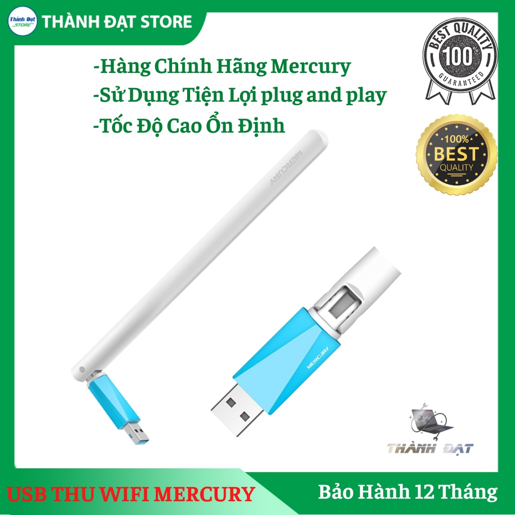 USB thu Wifi Mercury 150UH (Tự nhận Driver) - Hàng chính hãng