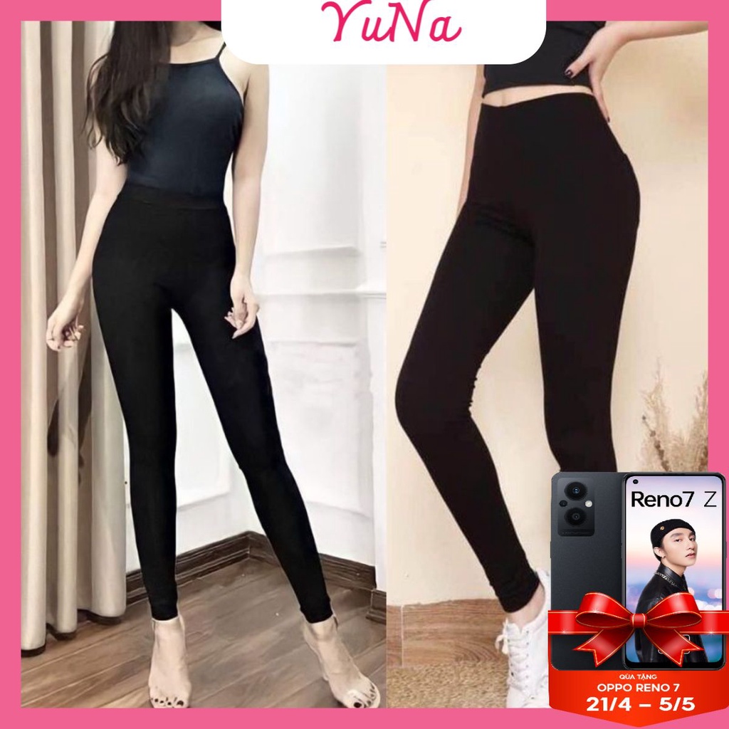 Quần legging nữ MAIKA dáng dài cạp cao chống xoắn, phụ kiện thời trang YUNA