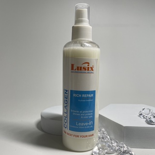 Xịt dưỡng xả khô siêu chăm sóc bảo vệ nhiệt cho tóc hư tổn Lusix Rich Repair Collagen 250ml