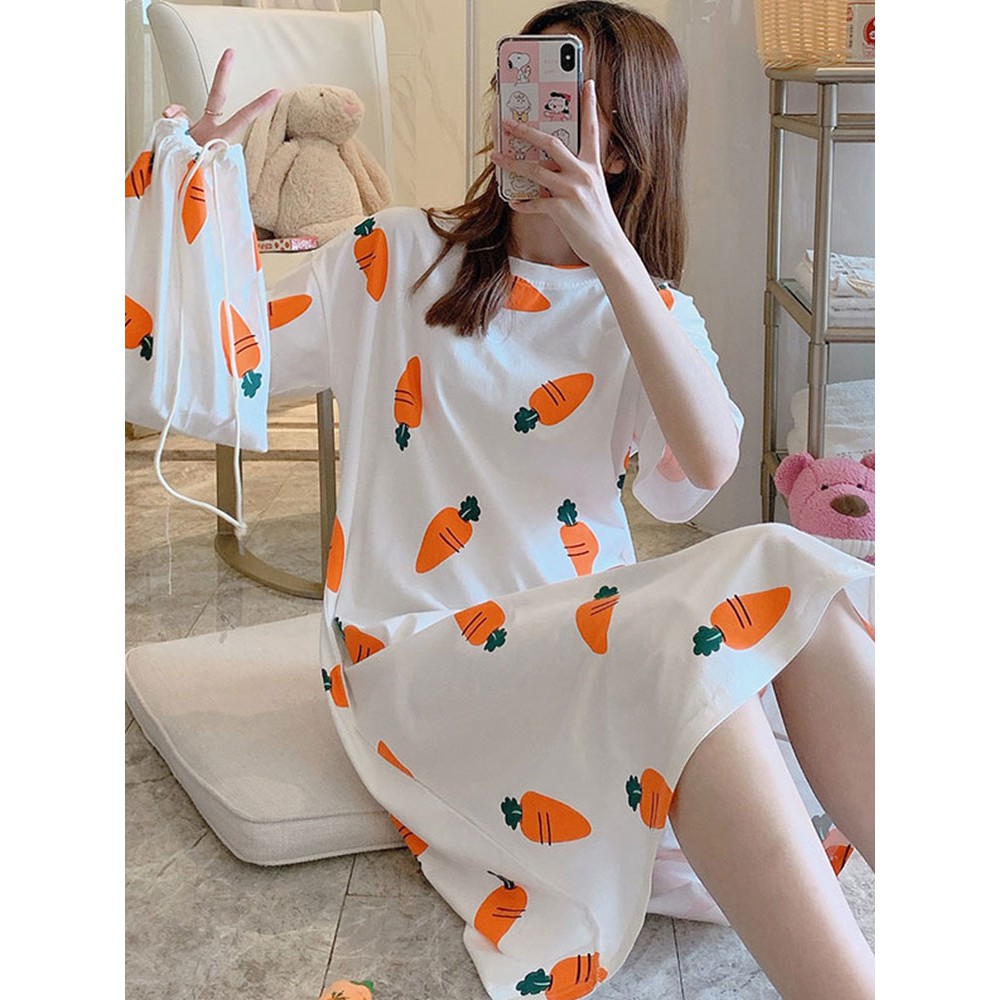 Đầm Ngủ Pijama Ngắn Tay Dáng Rộng In Hoạt Hình Dễ Thương Dành  Cho Nữ và Mẹ Bầu | BigBuy360 - bigbuy360.vn
