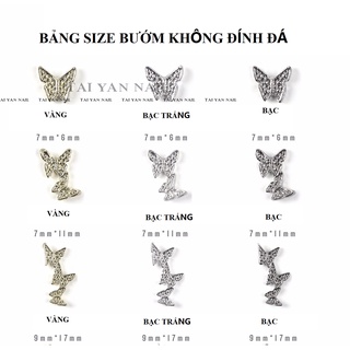 Charm Bướm đá đính móng