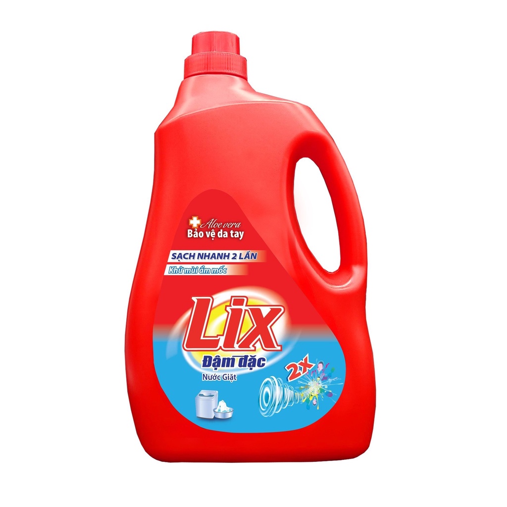 Nước giặt Lix đậm đặc hương hoa chai 3.6kg làm sạch cực nhanh vết bẩn NG360 tăng gấp đôi sức mạnh giặt tẩy quần áo