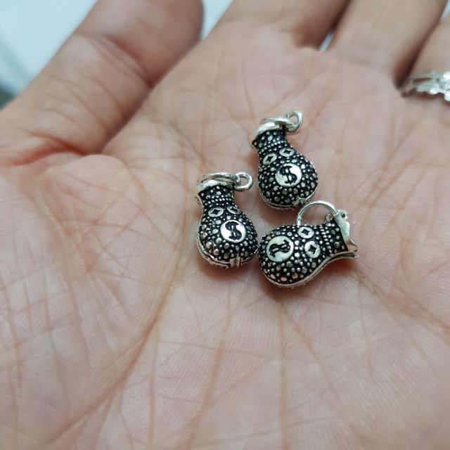 Charm túi tiền treo bạc 925 9x20mm