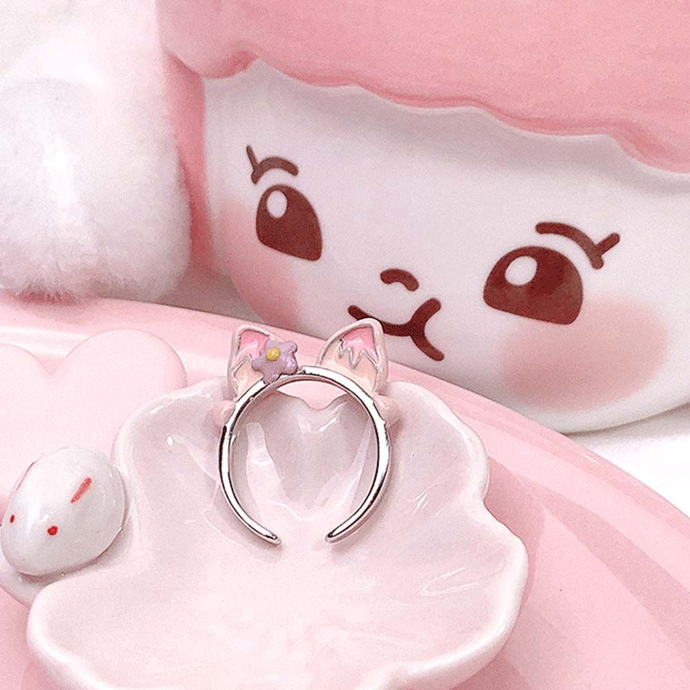 Nhẫn đeo ngón tay hình thỏ hoạt hình bắt mắt dễ thương
