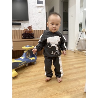 Bộ nỉ bông HM cho bé Snoopy đen