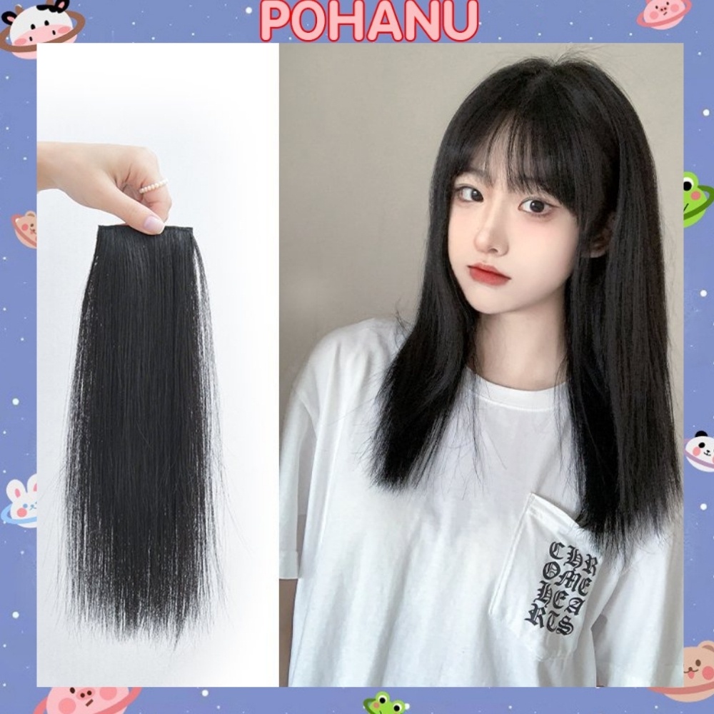 Kẹp tóc giả Pohanu tóc giả ngắn cho nữ dài 20cm phong cách trẻ trung TG13