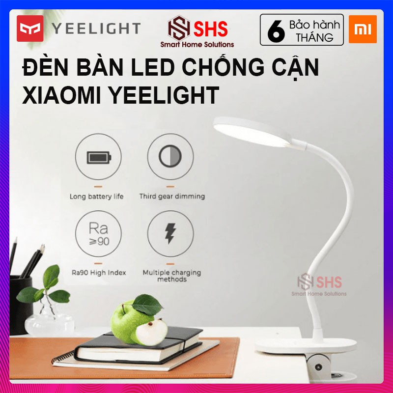 Đèn LED đọc sách kẹp bàn mini Xiaomi Yeelight J1/J1 Pro, 3 mức ánh sáng,chống cận thị,5W, YLTD10YL/YLTD12YL, SHS Vietnam