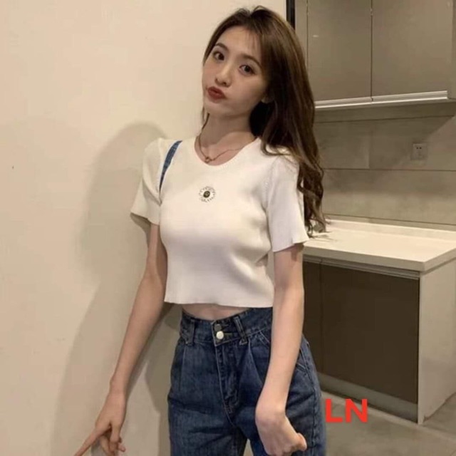 Áo Croptop một bông cúc LN12