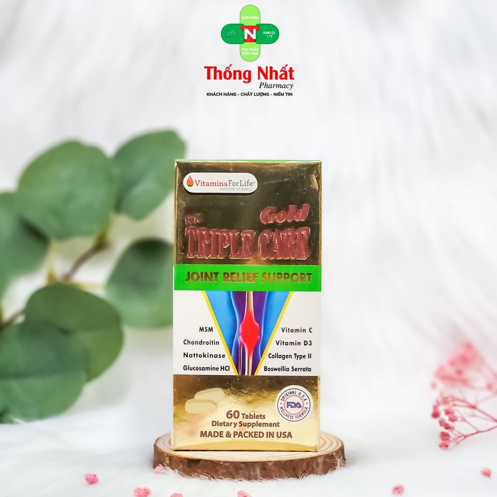 Viên uống hỗ trợ xương khớp giảm đau Triple Care Gold hộp 60 viên