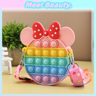 Túi đeo chéo hình chuột Mickey bằng silicon đáng yêu cho bé gái