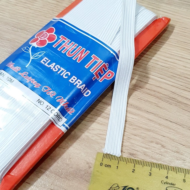 Cuộn Dây Thun Dài 10 Mét Bản 1cm Gồm Màu Trắng Hoặc Màu Đen Dùng Cho May Vá Và Trang Trí Làm Đồ Handmade