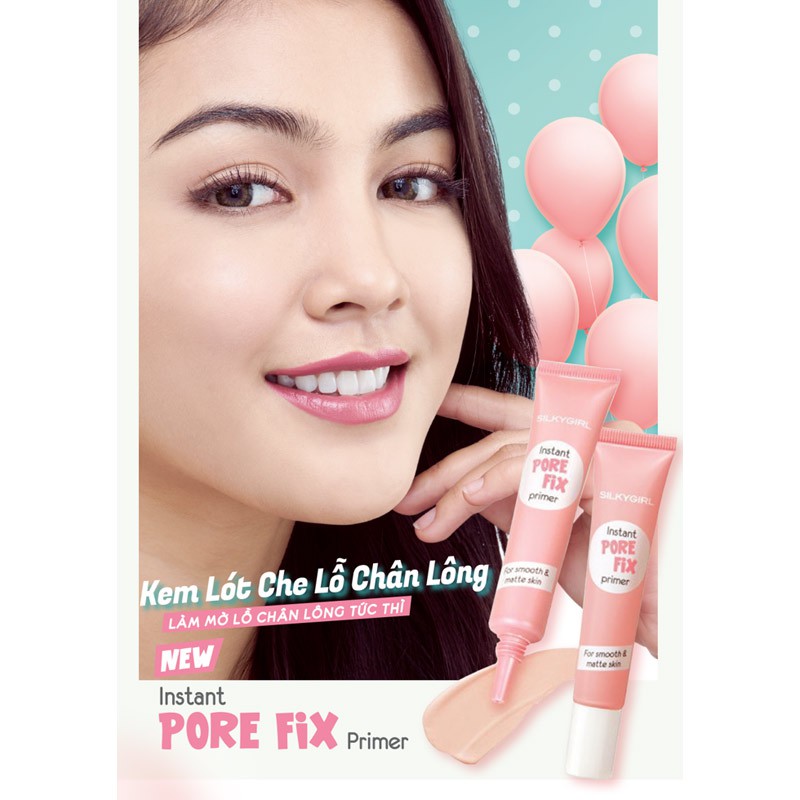 Kem Lót Che Lỗ Chân Lông SILKYGIRL Instant Pore Fix Primer Màu 01 Natural 15ml