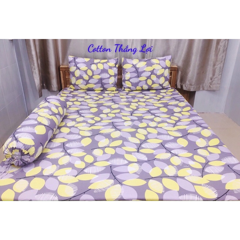 BỘ DRAP 4 MÓN VẢI COTTON THẮNG LỢI CHUẨN LOGO CTY 100% (Size M8x2M) chat chọn mẫu