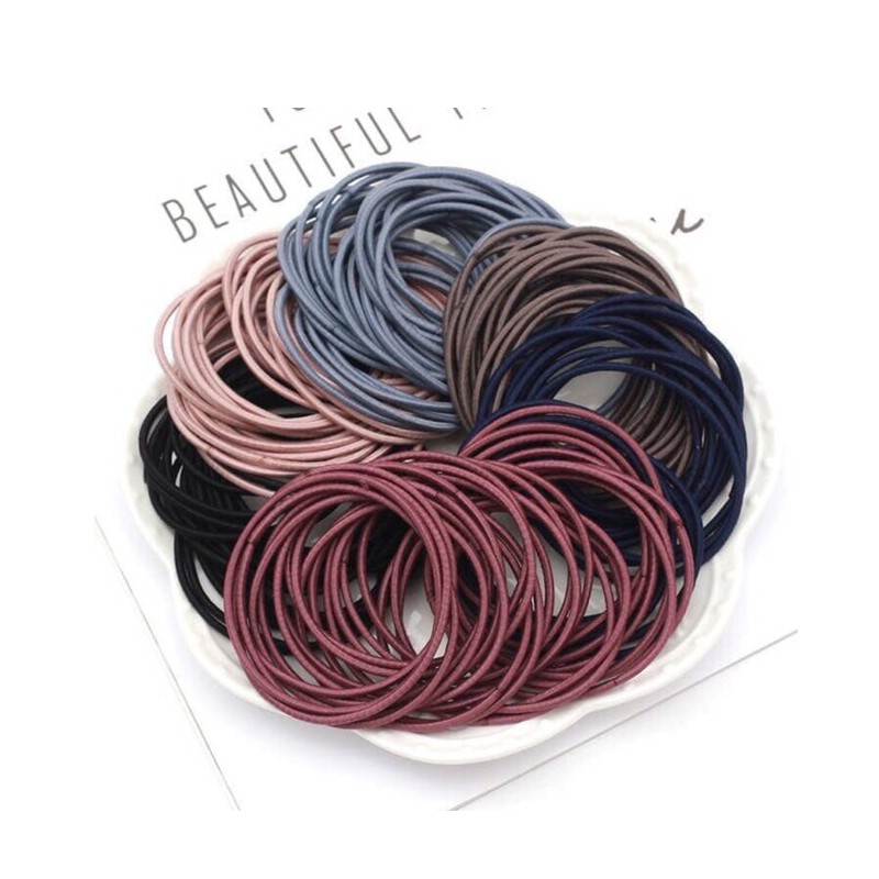 [FREESHIP] Set 100 dây buộc tóc đàn hồi thời trang cho nữ đủ màu