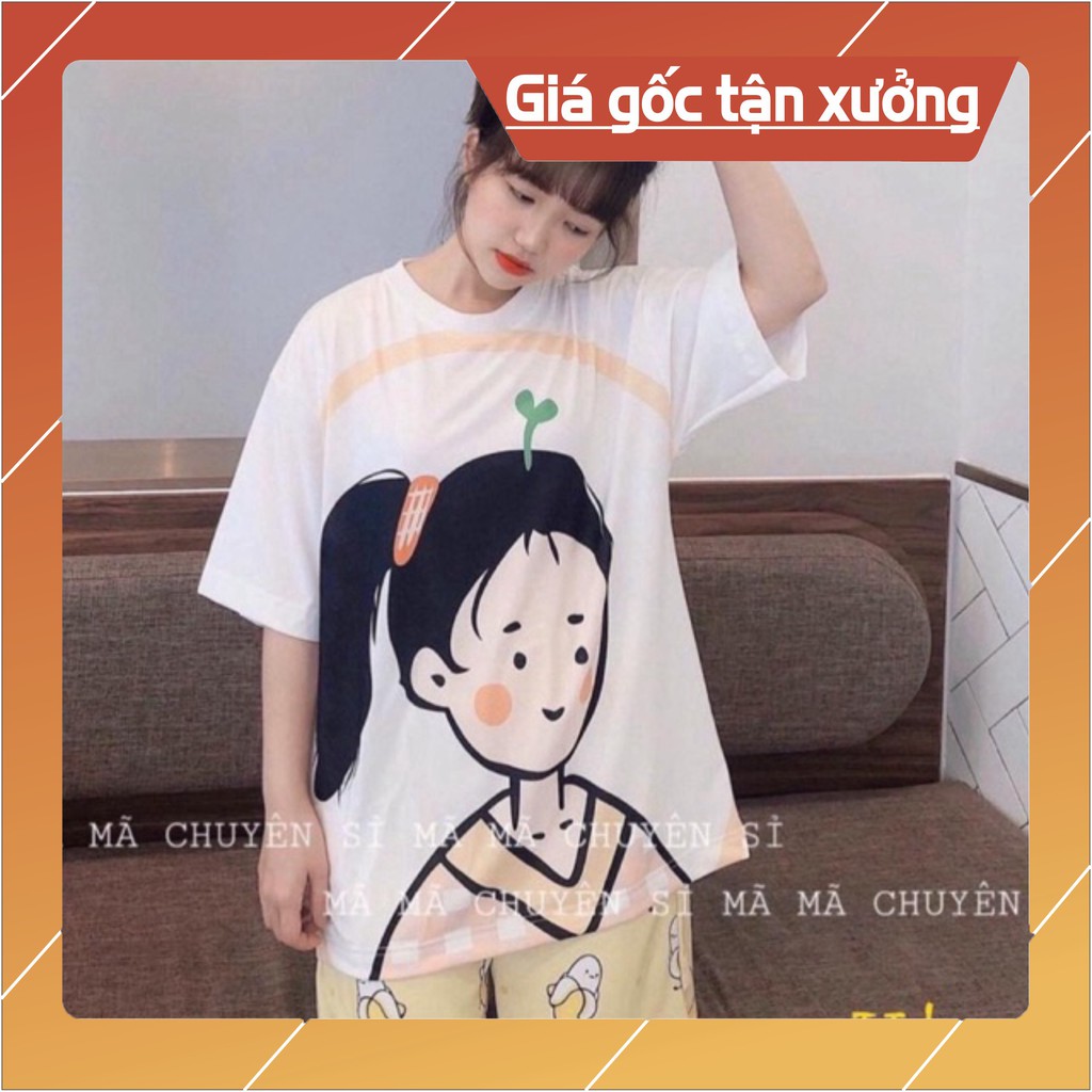 Sét áo cô gái mầm cây + quần chuối HT12