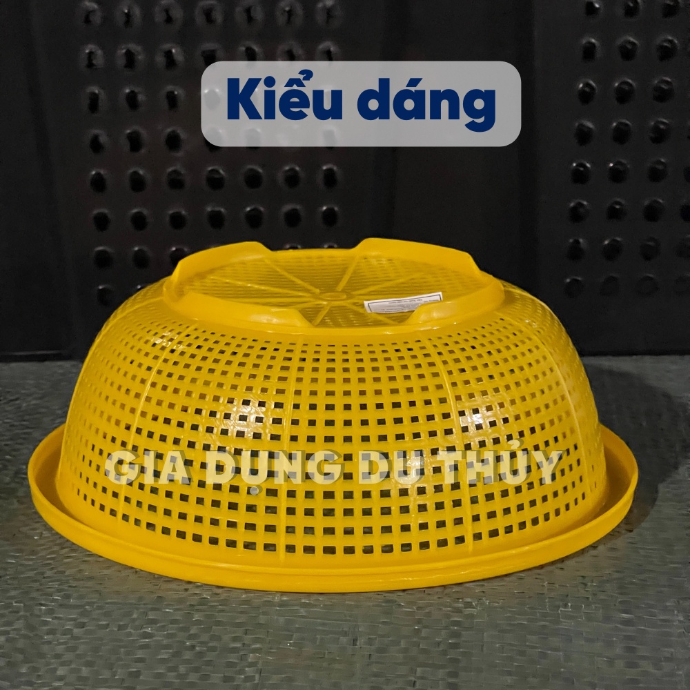Rổ nhựa tròn mắt nhỏ size nhỏ 22-36 cm thích hợp dùng làm rổ vo gạo chất liệu nhựa PP màu đỏ, vàng, xanh dương, xanh lá