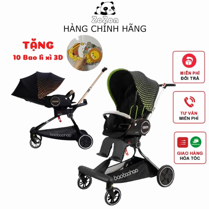 Xe đẩy cho bé V9 Zonzon gấp gọn có tư 3 tư thế nằm, ngả