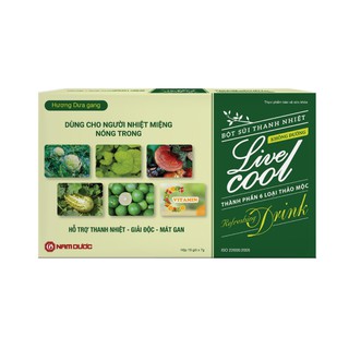 Bột sủi thanh nhiệt Live cool - Thanh nhiệt mát gan - 10 gói x 7gram